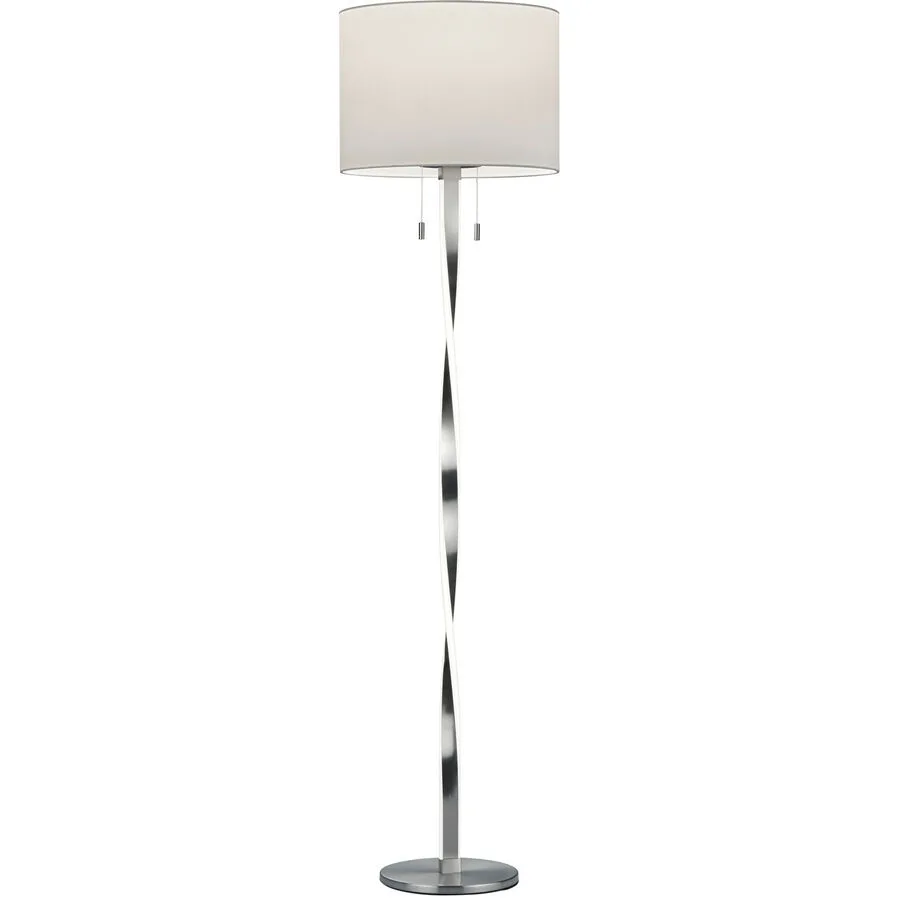 Stehlampe Sanin Grau Metall 40 cm 160.5 cm - Farbe: Nickel matt - Lichtfarbe: Warmweiss