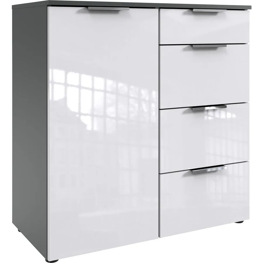 Kommode Sanko Weiss/graphit Holzwerkstoff B 81 H 84 cm