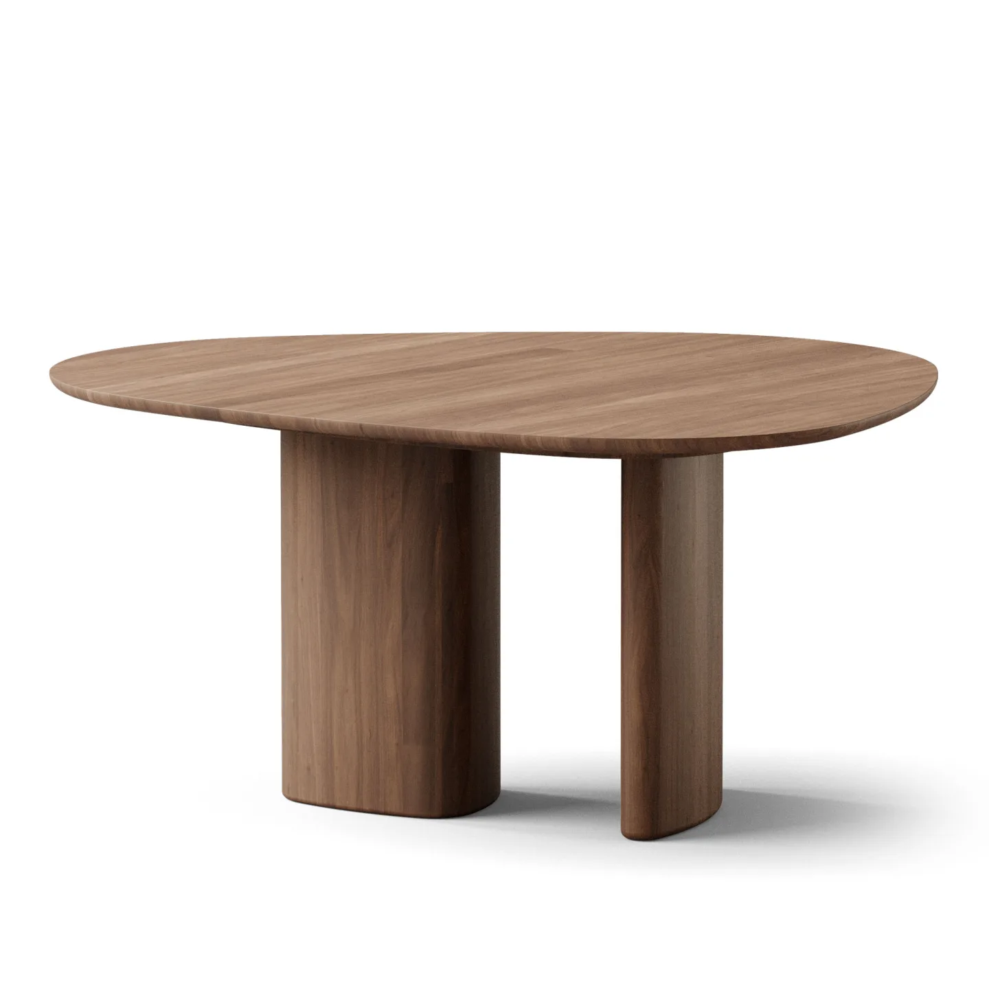 Dk3 - Tangent Table Round Ø136 x W160 x H72 cm Max 2 extension leaves Walnut - oil - Matbord - Brun - Trä