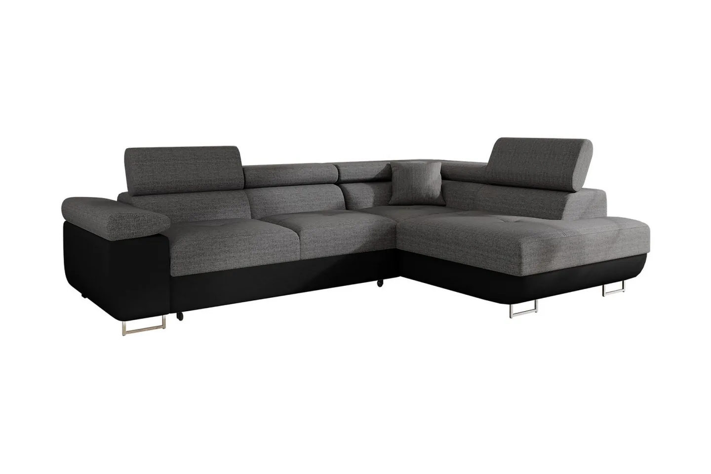 Bäddsoffa med schäslong - Grå