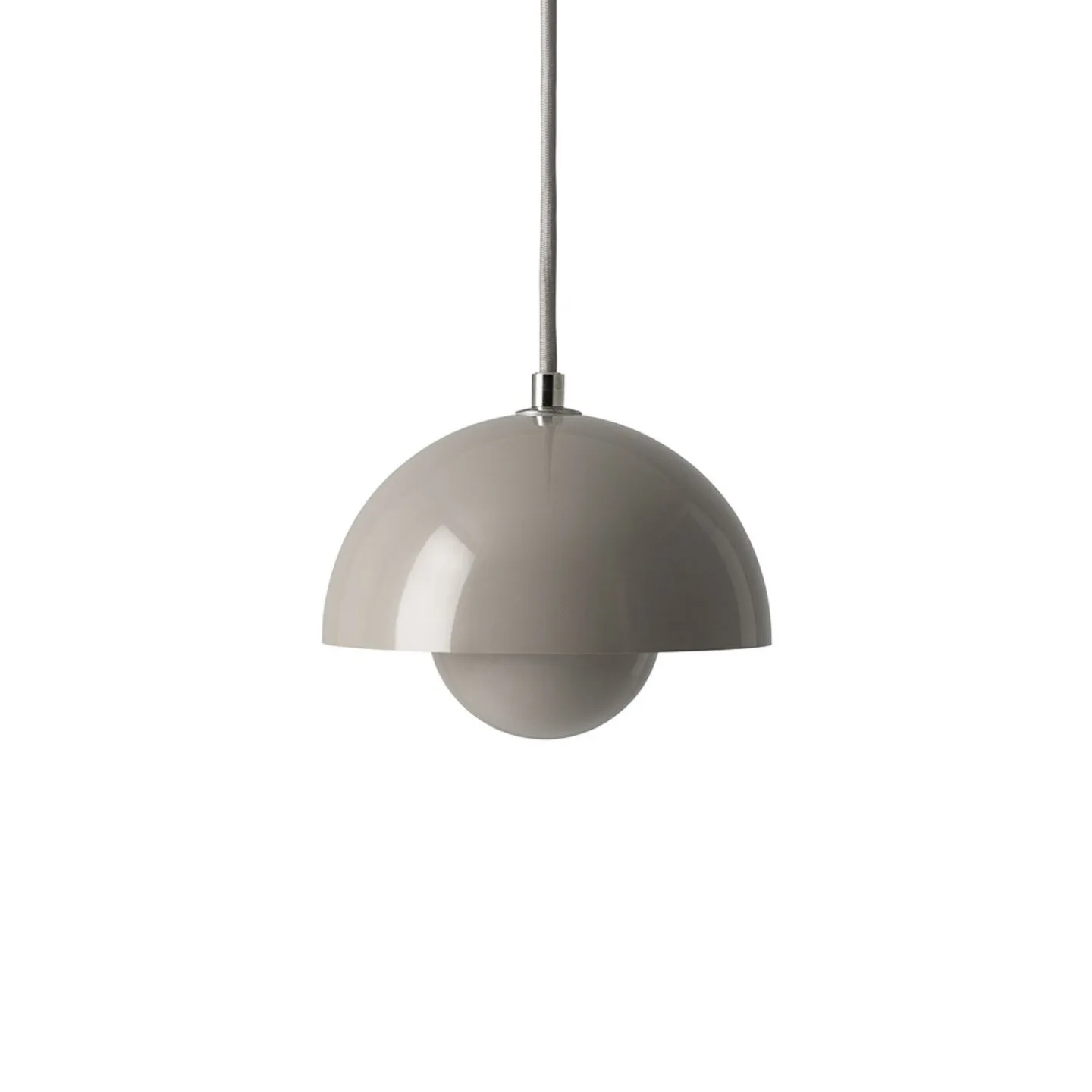 Flowerpot VP10 Hängelampe, Ø 16 cm, grau-beige - &TRADITION - Wohnzimmer - Design - Metall - Mit Schirm
