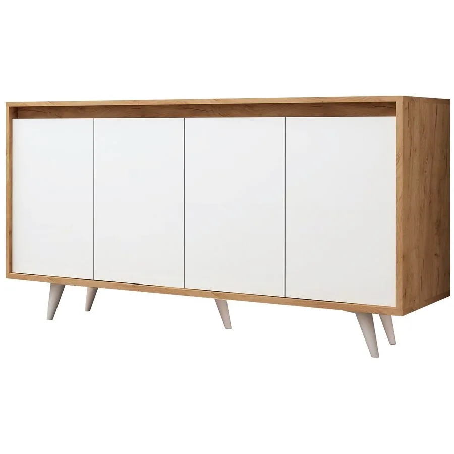 Konsole Yemek eiche Melamin B 140 H 86 cm - Material: 100% Melaminbeschichtete Spanplatte
