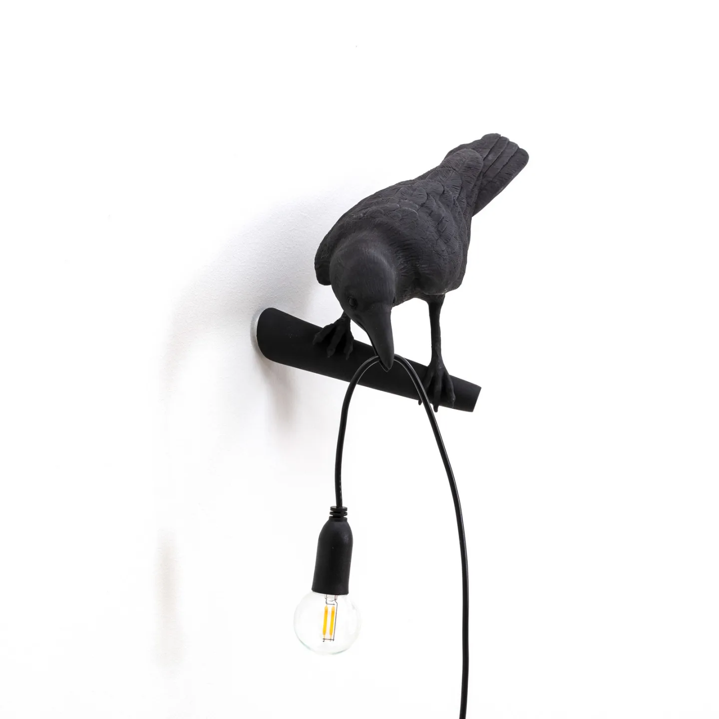 Bird Lamp Looking Left Vegglampe Svart - Seletti - Stue - Design - Plast