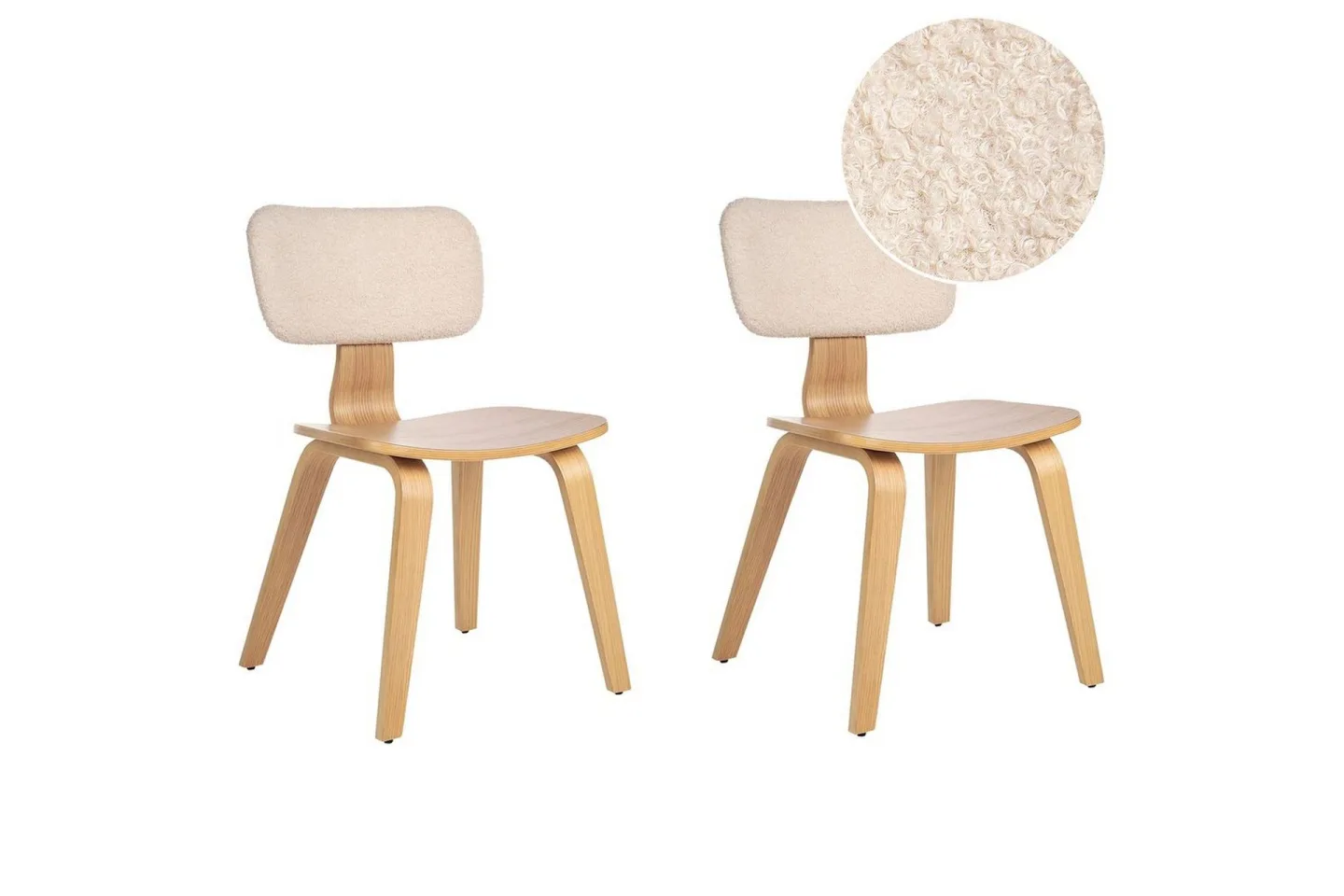 Matsalsstol Lucinda set om 2 Beige-Ljust Trä - Beige-Ljust Trä
