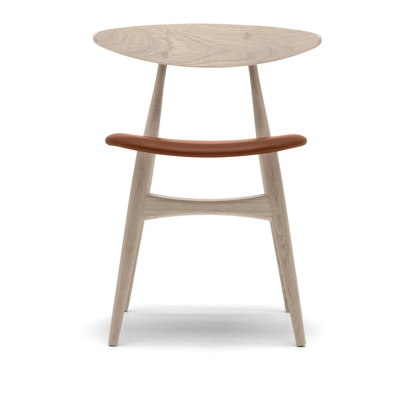 Carl Hansen - CH33P - Klädd sits, Tvålad Ek, Lädergrupp B Thor - 307 - Matstolar - Hans J. Wegner - Träfärgad - Trä