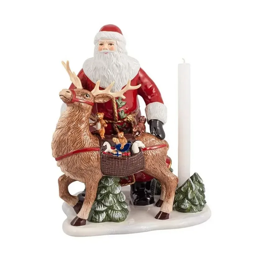 Villeroy & Boch Christmas Toys Memory ljusstake 35 cm Jultomte med ren