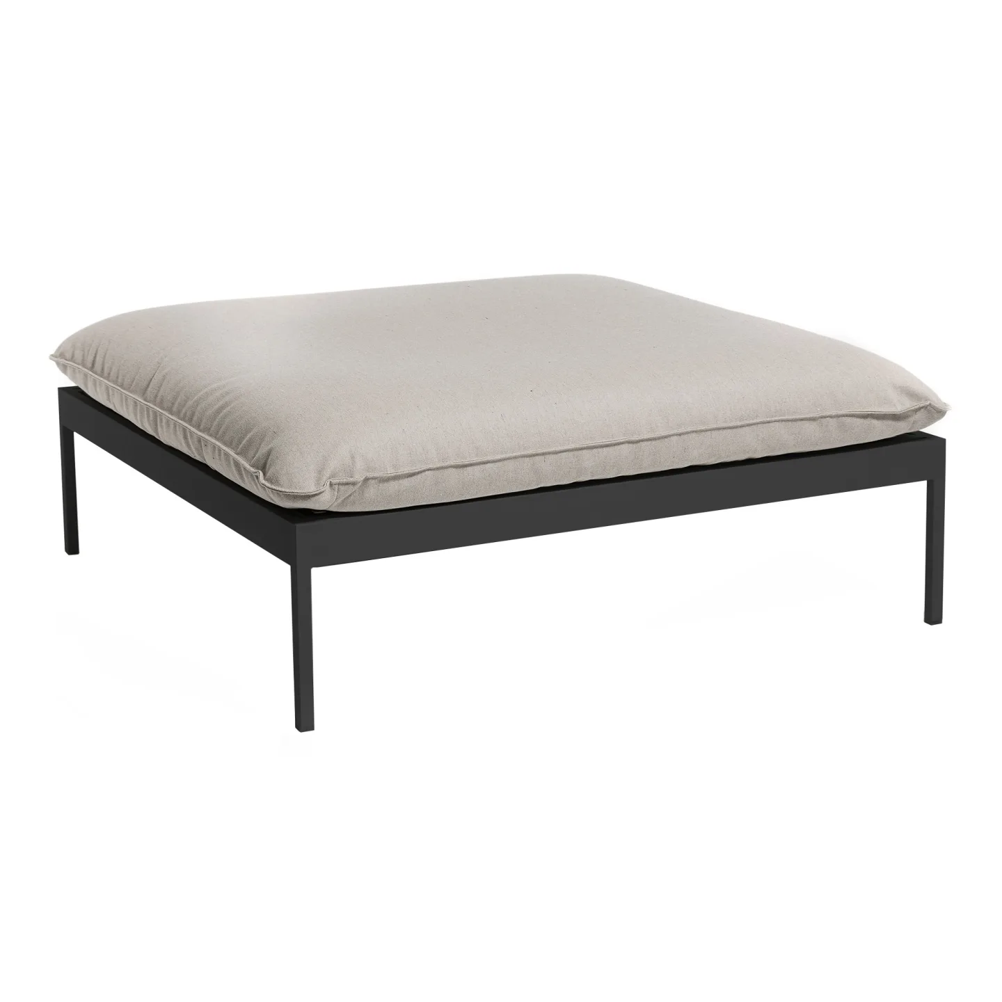 Skargaarden - Bönan Lounge End Ottoman Dark Grey Aluminum Frame, Cushion Light Grey Sunbrella Ashe - Utomhuspallar och puffar - Studio Norrlandet - Grå