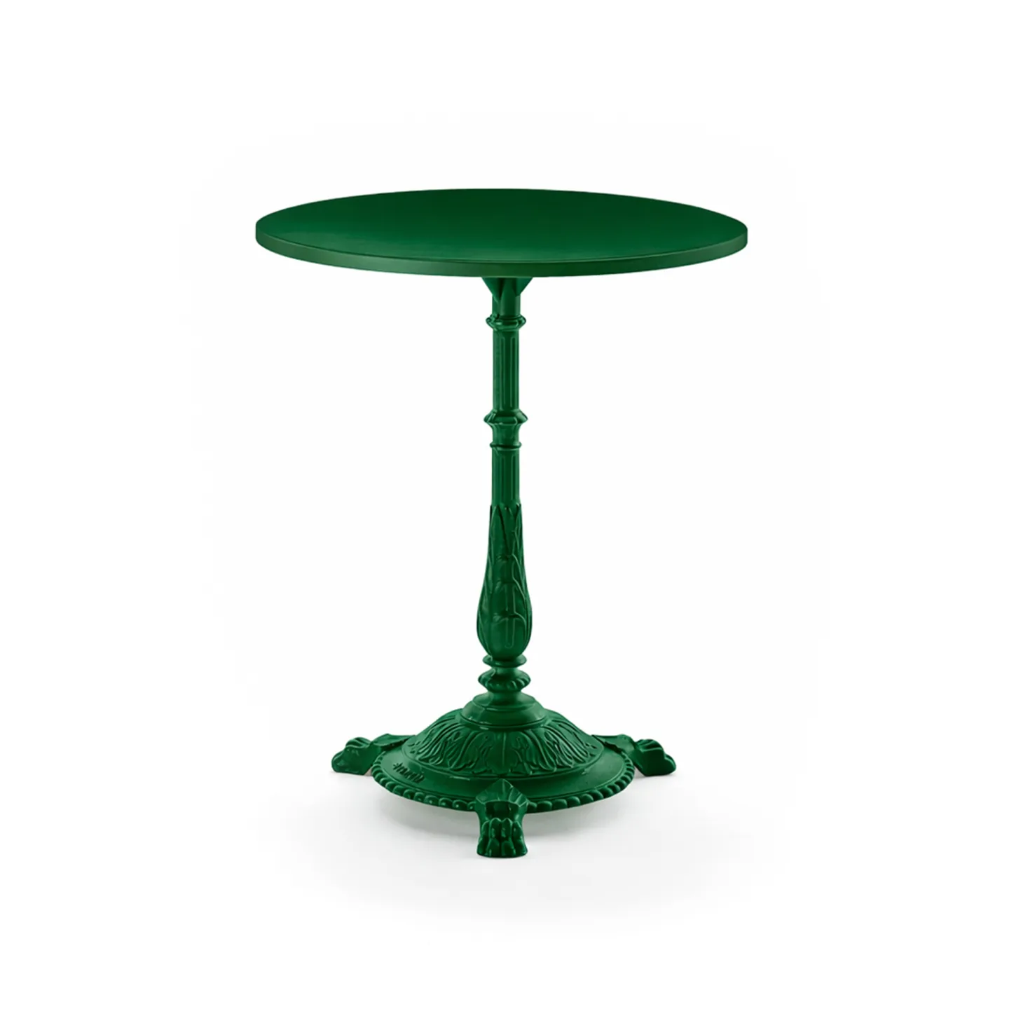 Byarums Bruk - Bord Classic Café Ø55 cm 3-tass – Grön gjuten/Grönlackerad Aluminium - Matbord utomhus - Metall