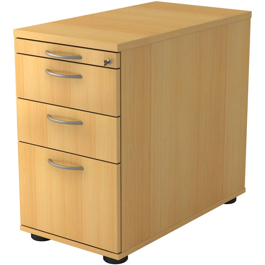 Standcontainer Office buche/Aluminium gebürstet Holzwerkstoff B 42.8 H 76 cm