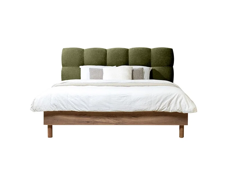 Bett BOBOCHIC KUMO 180x200cm stoff mit textur grün