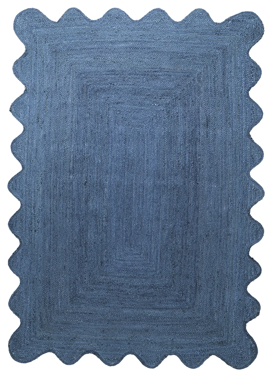 Bølget juteteppe - San Francisco (blå) (Størrelse: 240 x 340 cm)