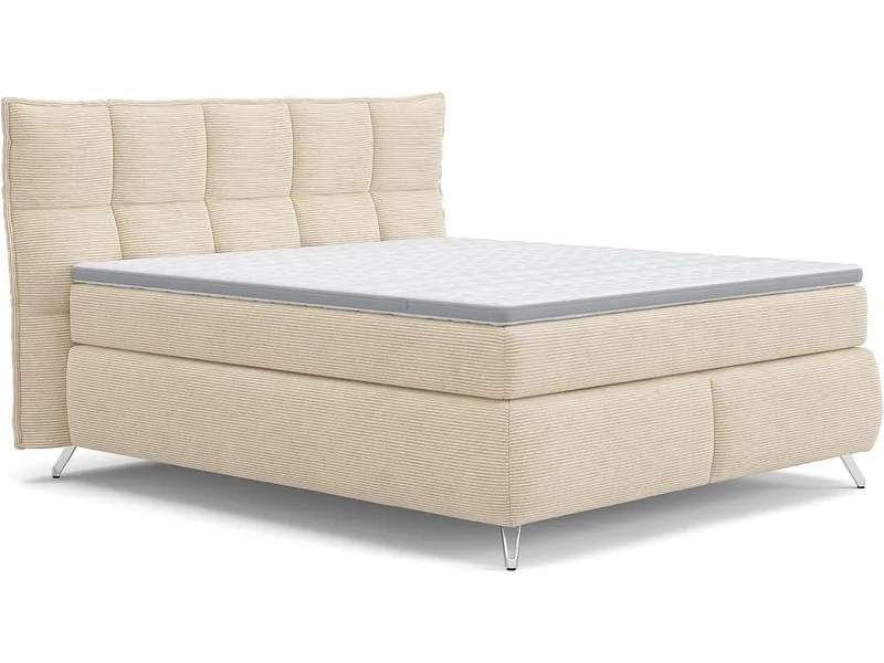 Boxspringbett SWISS HOME STYLE AGATA beige 180x200cm halbfest