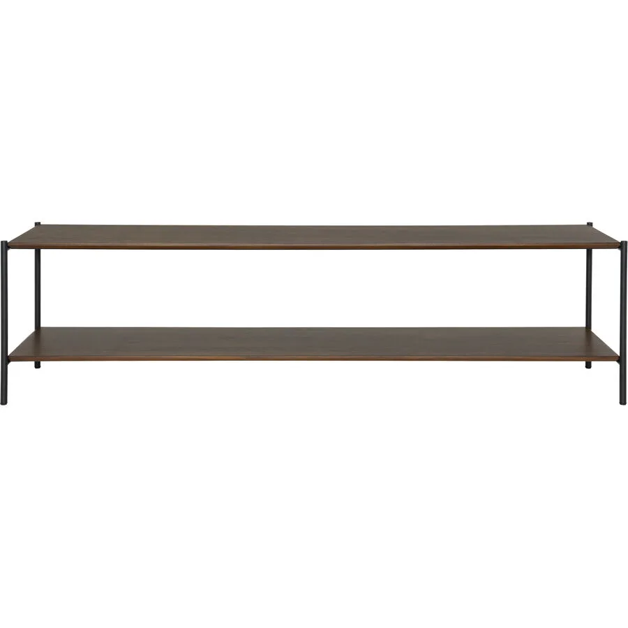 Regal Gesa nussbaum, schwarz Holzwerkstoff, Stahl B 180 H 49 cm