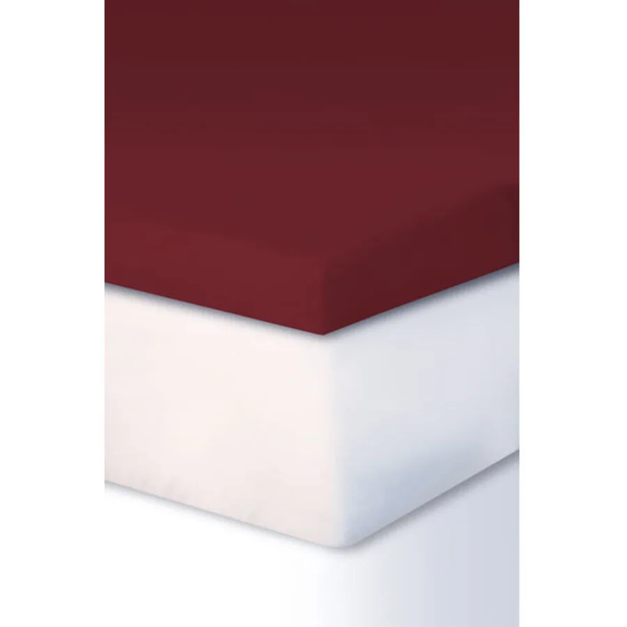Living Home Fixleintuch Leira Burgundy Baumwolle/Kunstfaser 90 x 220 cm - Material: 97% Baumwolle, 3% Elasthan