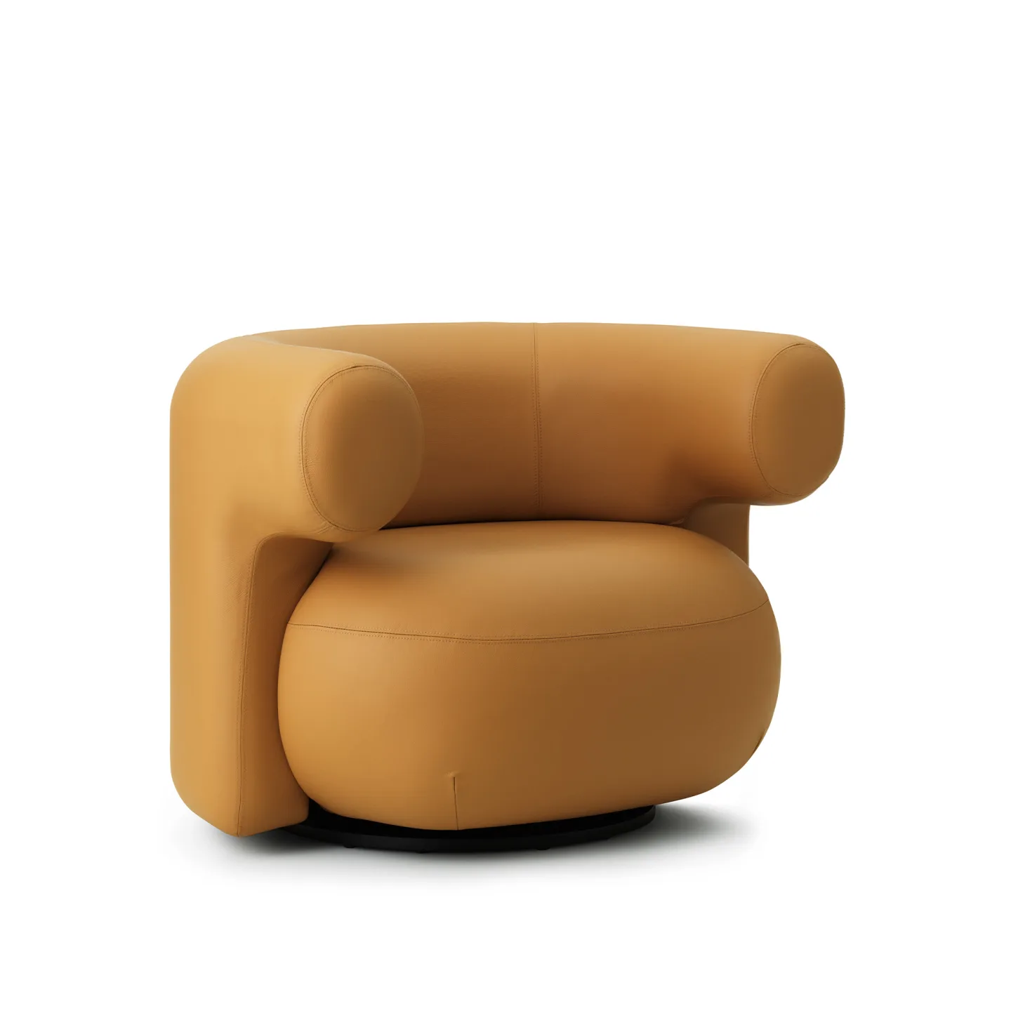 Normann Copenhagen - Burra Lounge Chair - Ultra Leather 41571 - Fåtöljer - Simon Legald - Brun - Metall/Skum