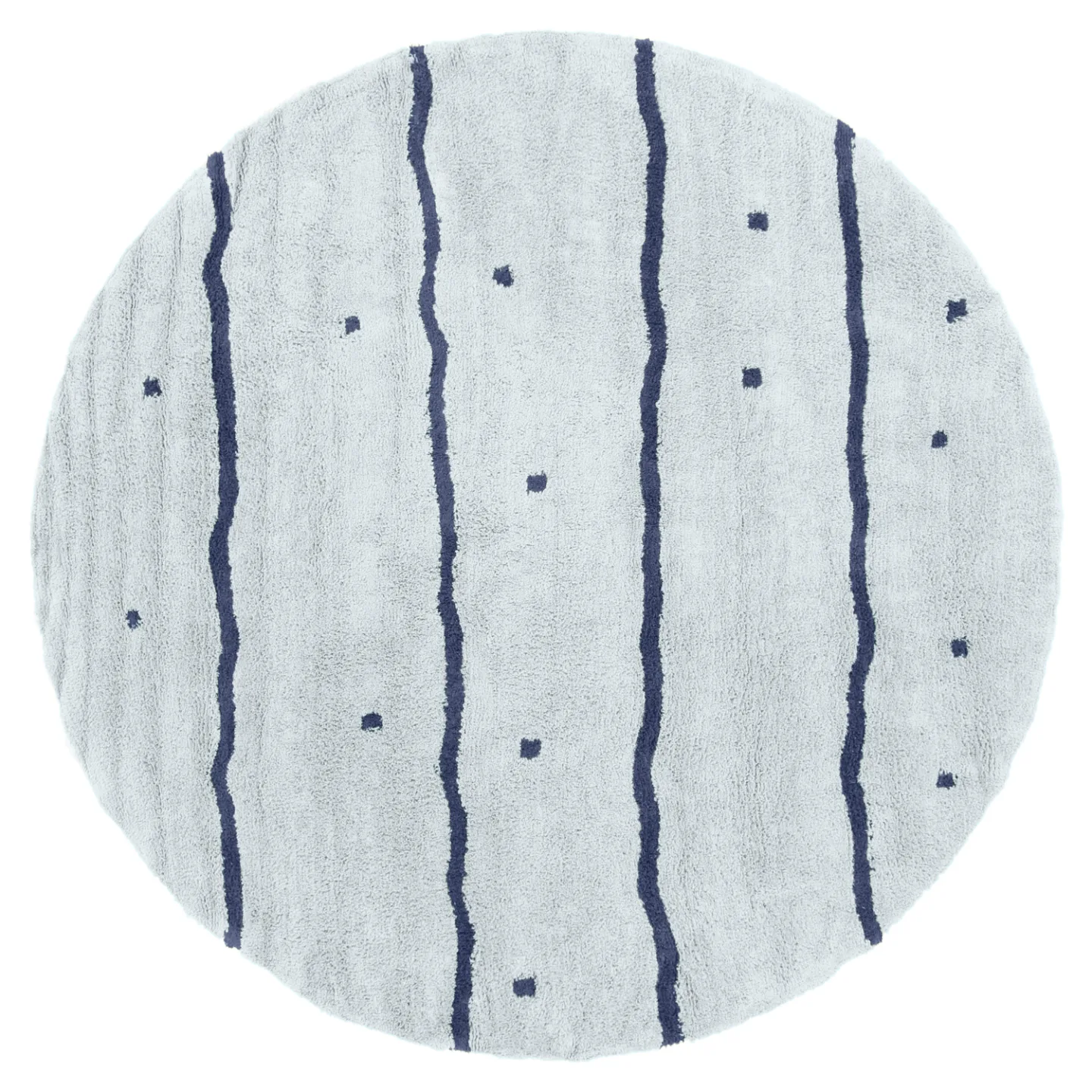 Rundt teppe - Leora Natural Cotton Shaggy (grå/blå) (Størrelse: Ø 200 cm)