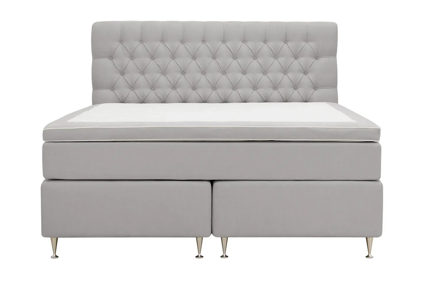 HVILA Lyx Komplett Sängpaket 180x200 cm Kontinentalsäng med knappad sänggavel - Grå