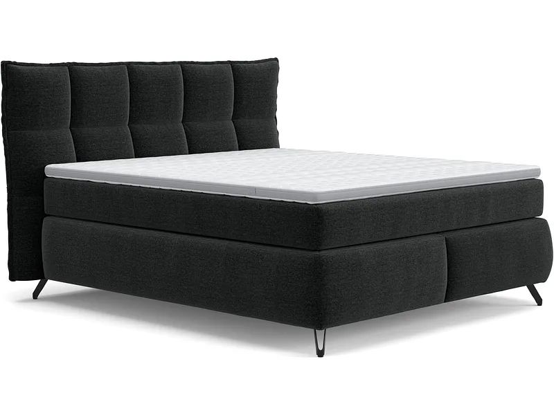 Boxspringbett SWISS HOME STYLE AGATA schwarz 160x200cm flexibel