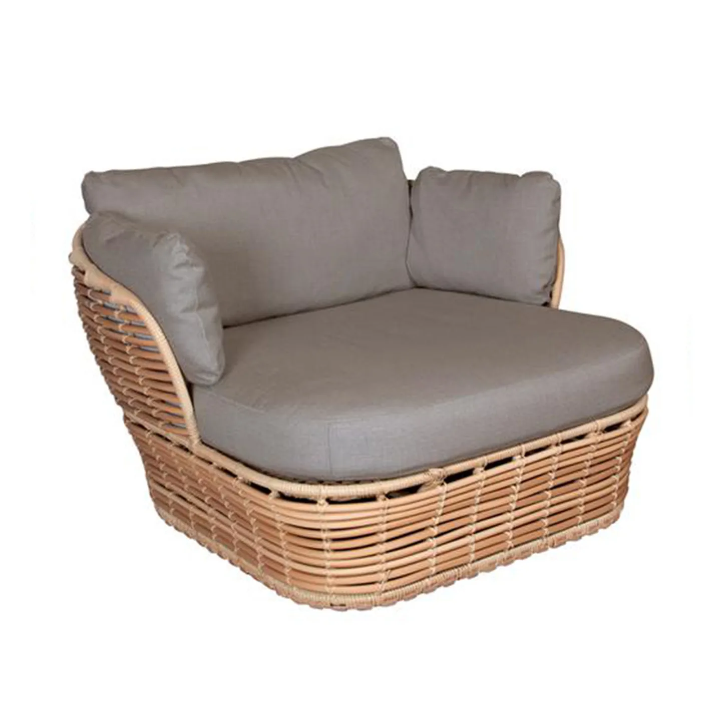 Cane-Line - Basket Natural/Taupe - Fåtöljer utomhus - Søren Rose Studio - Beige - Textilmaterial/Skum