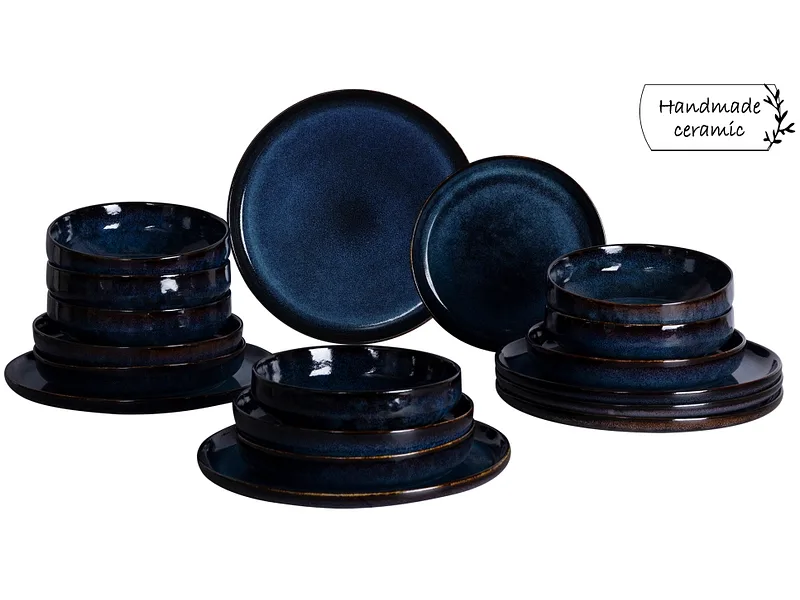 Geschirrset AZURITE Sandstein 18-teilig 6 Personen