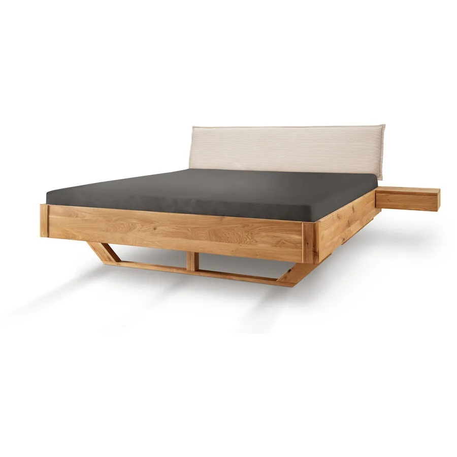 Bett Maliha eiche natur geölt Massivholz Massivholz 200 x 200 cm
