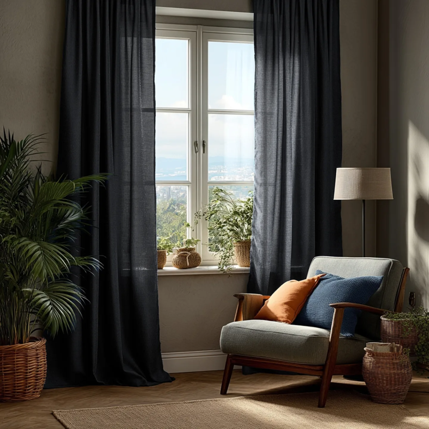 Gardiner - Lingardin Cosmina (svart) (Størrelse: 140 x 250 cm)