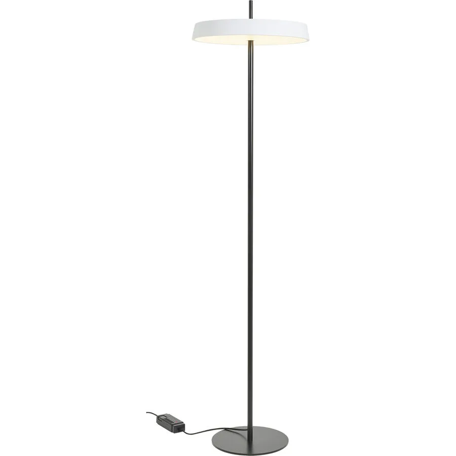 Stehlampe Ellis Schwarz/Weiss Metall 40 cm 155 cm - Farbe: weiss, schwarz - LED - Lichtfarbe: Extra warmweiss