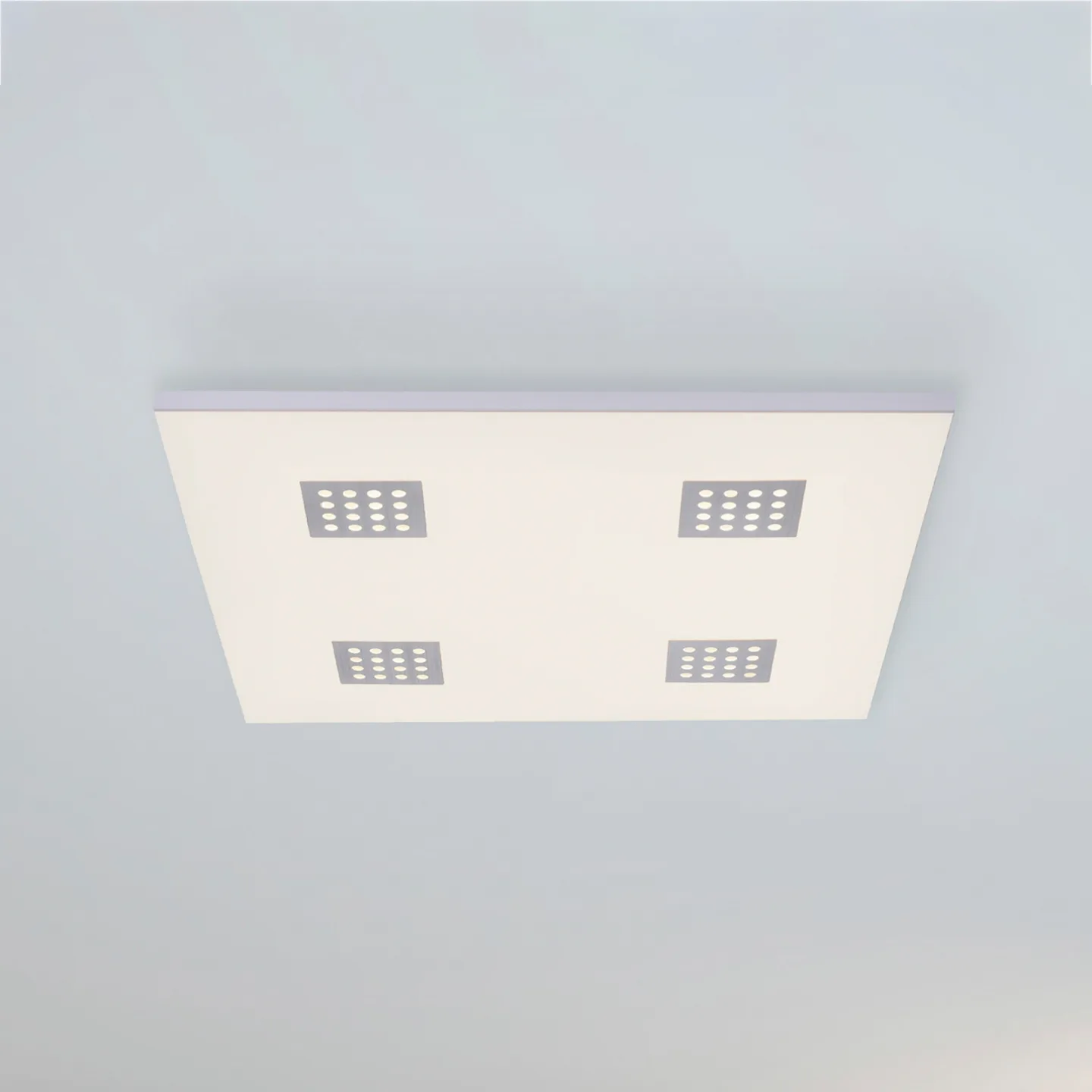 Neo LED-Deckenleuchte, 62 cm, alu, CCT, Fernbedienung - PURE - Wohnzimmer - Modern - Metall - Eckig