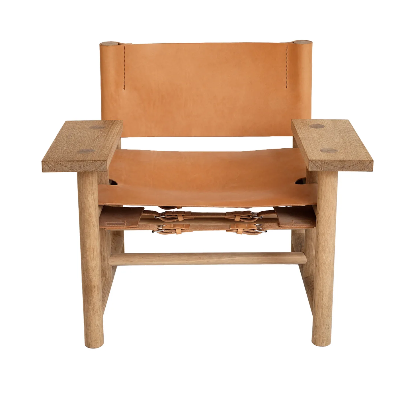 Verk - Fåtölj V.Jw.01 - Ek/Läder, Material: Ek, läder, Färg: Ek, kalksten Norrvange - Fåtöljer - Joacim Wahlström - Brun