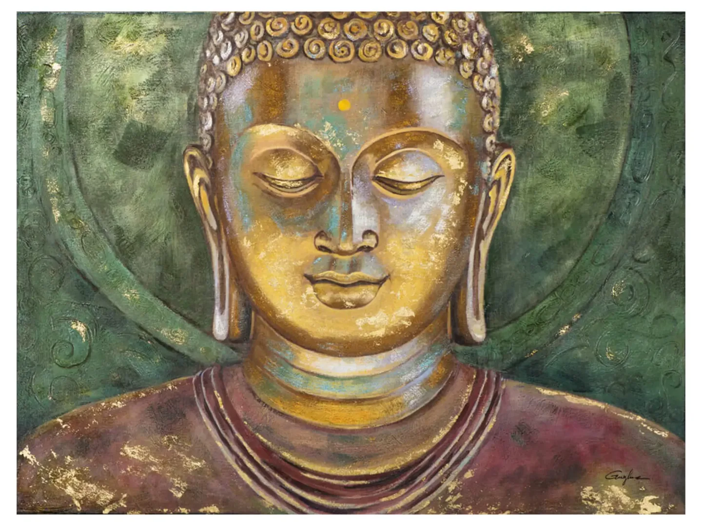 image LAND Bild Goldener Buddha Gelb | Schubiger Möbel
