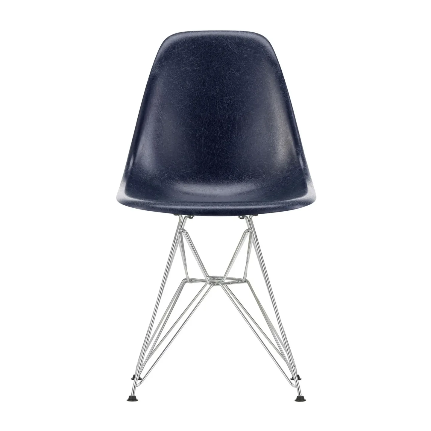 Vitra Eames Fiberglass Side Chair DSR stol Navy blue-Chrome