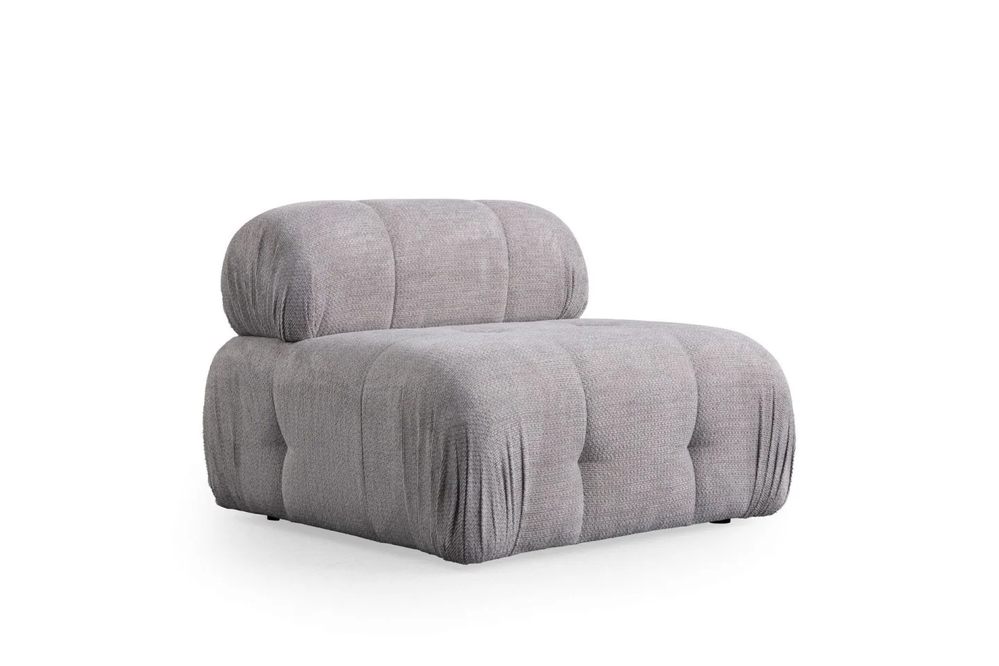 Belgin Mittmodul / Fåtölj 95 cm med fast ryggstöd - Ljusgrå