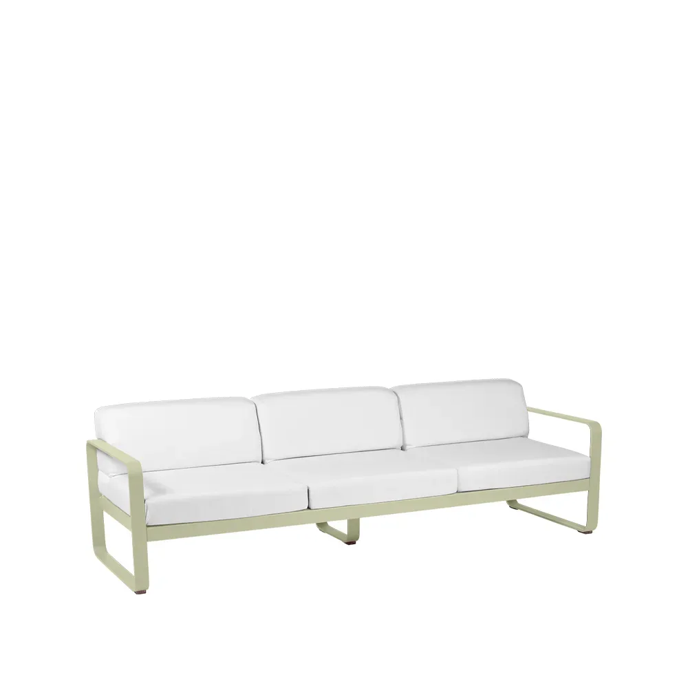 Fermob Bellevie soffa 3-sits Willow green (grön), off-white dyna