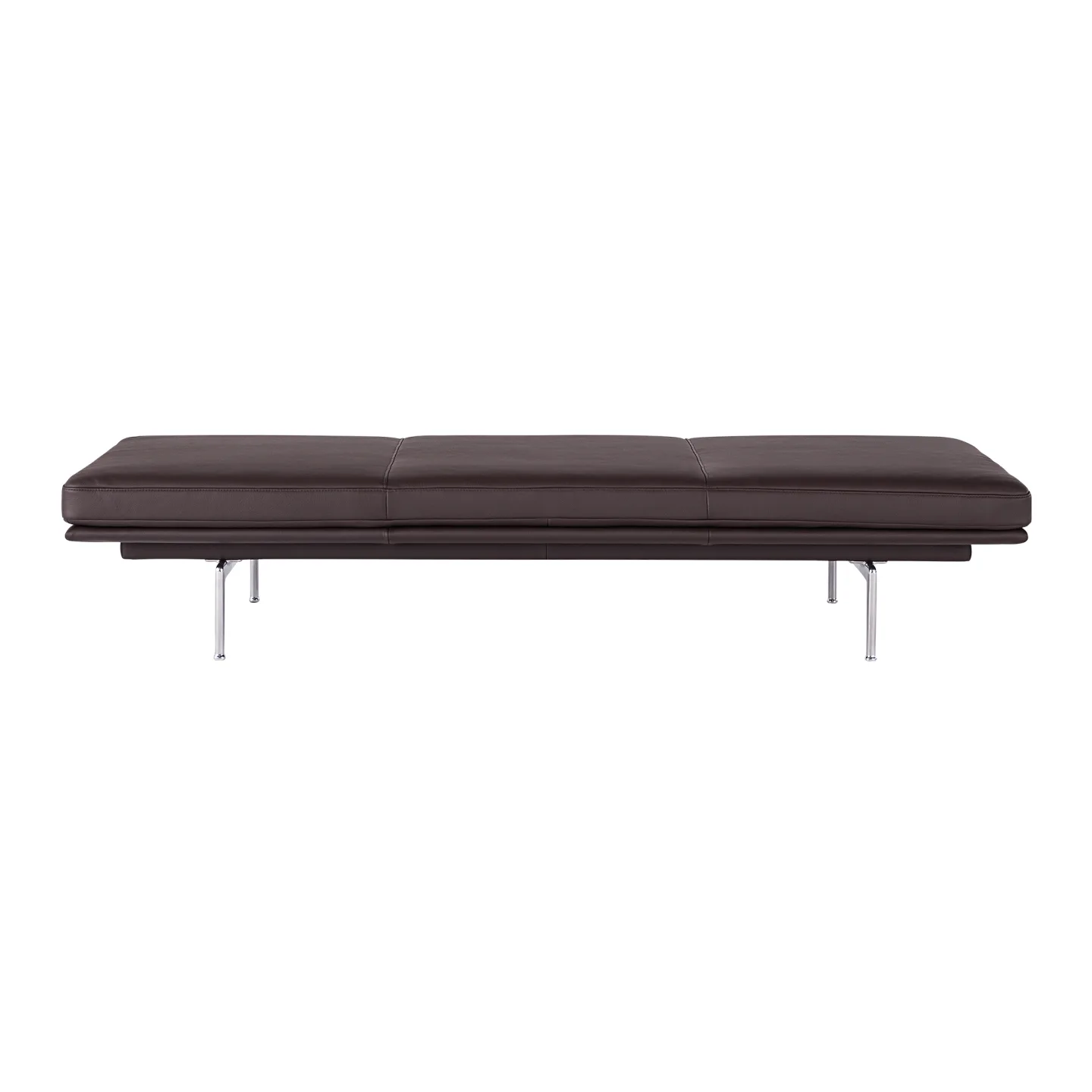 Muuto - Outline Daybed / Polished Aluminium Base Easy Leather Root - Dagbäddar - Anderssen & Voll
