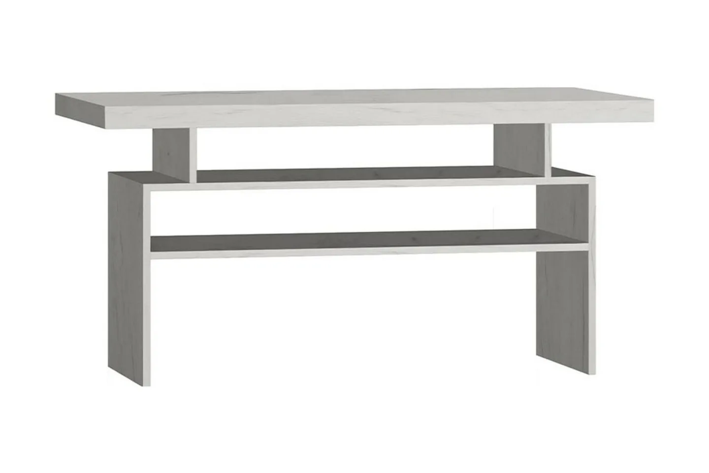 Castillia Soffbord 120 cm med Förvaring Hyllor - Vit