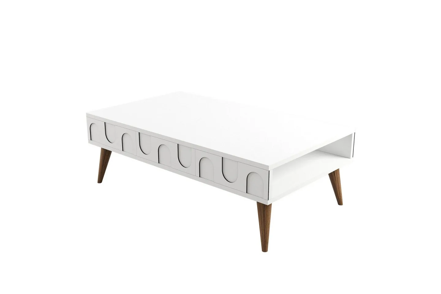 Hazim Soffbord 105 cm - Vit/Valnöt