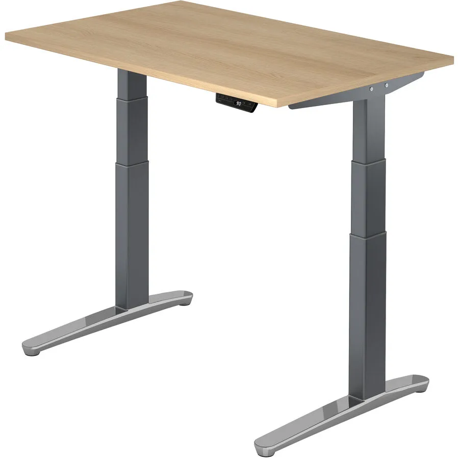 Schreibtisch Office Eiche Dekor Holzwerkstoff Höhenverstellbar B 120 T 80 cm