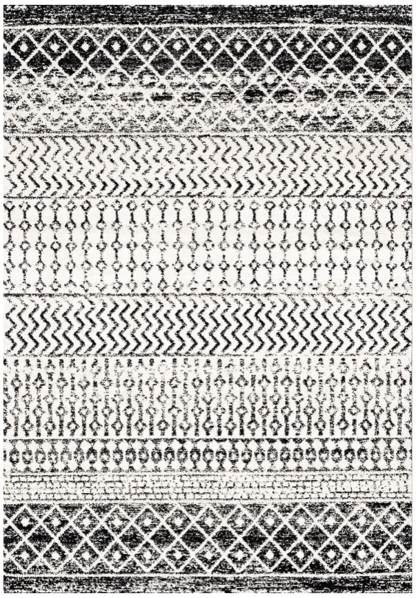 Wilton-teppe - Ovada (svart/hvit) (Størrelse: 200 x 280 cm)