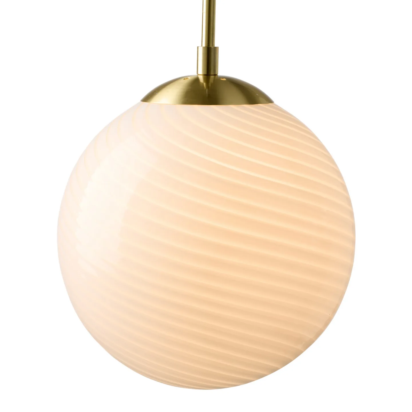 CANDY BALL Hängelampe, opal/altmessing Ø 30 cm - Halo Design - Wohnzimmer - Glas - Einflammig