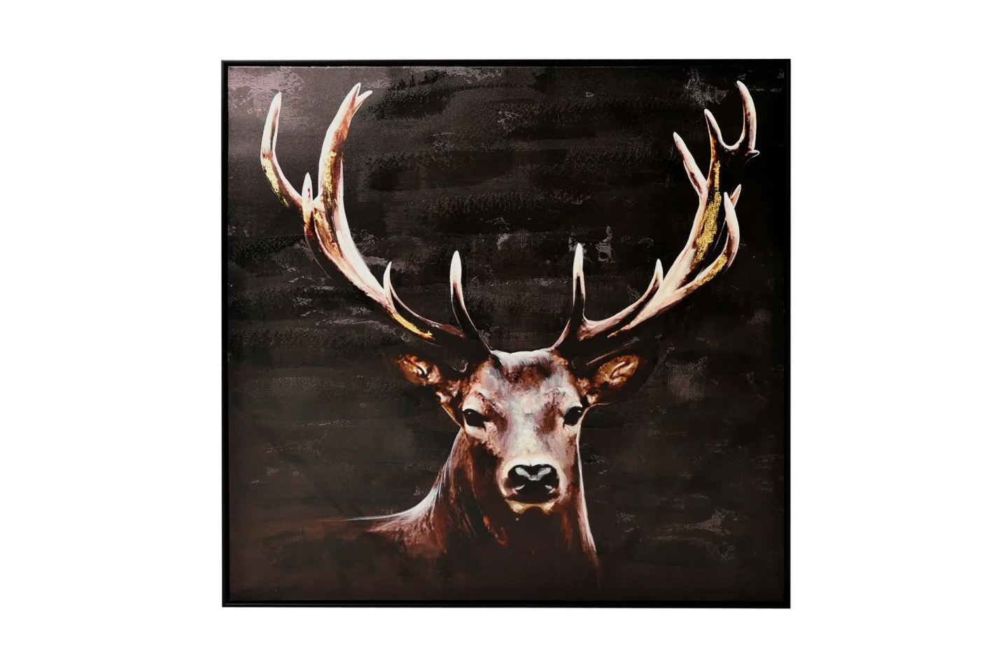 Hjort Tavla - 100x100 cm Brun/Svart