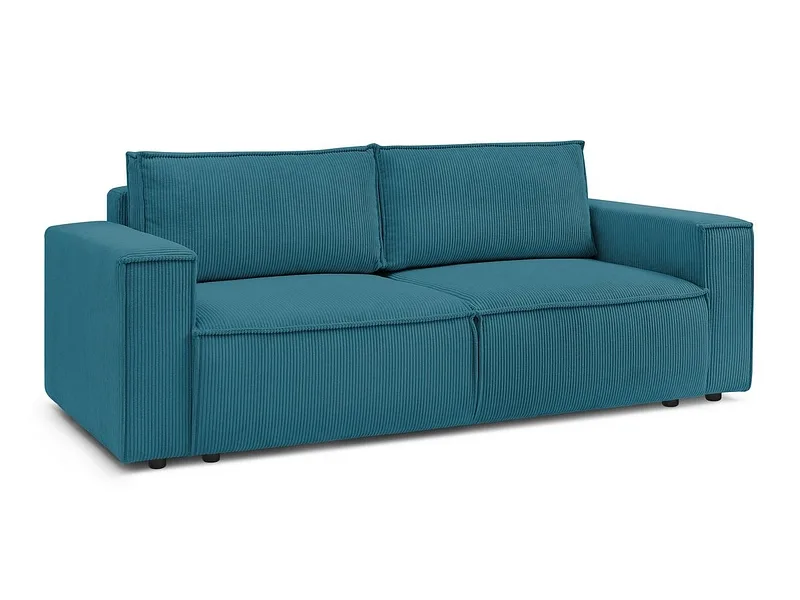3er Sofa BOBOCHIC NIHAD Cord-Stoff hellblau