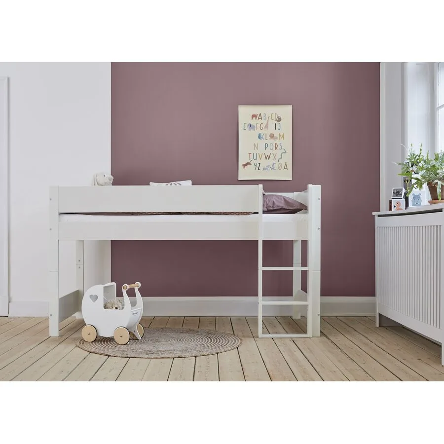 Hochbett Iver weiss MDF 90 x 200 cm
