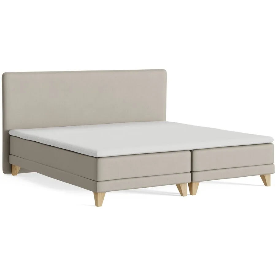 Boxspringbett President taupe Stoff 200 x 200 cm - Möbel Konfigurator: Traummöbel individuell zusammenstellen