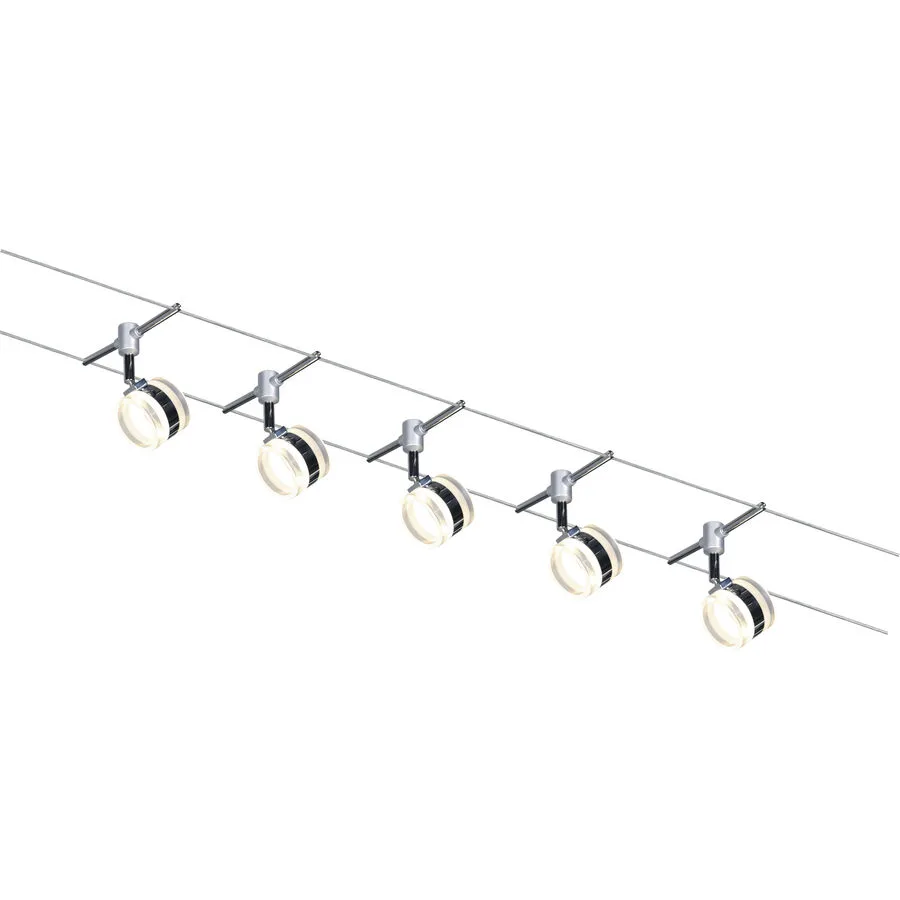 System Donato Grau Metall 750 cm 16 cm - Farbe: chrom - LED - Lichtfarbe: Extra warmweiss