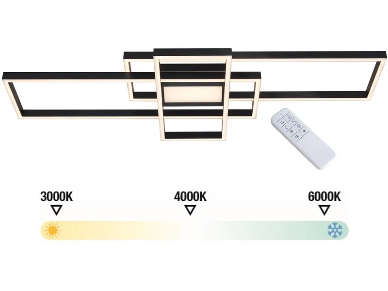 Deckenlampe LENGVAS variable Intensität 105cm 60W schwarz