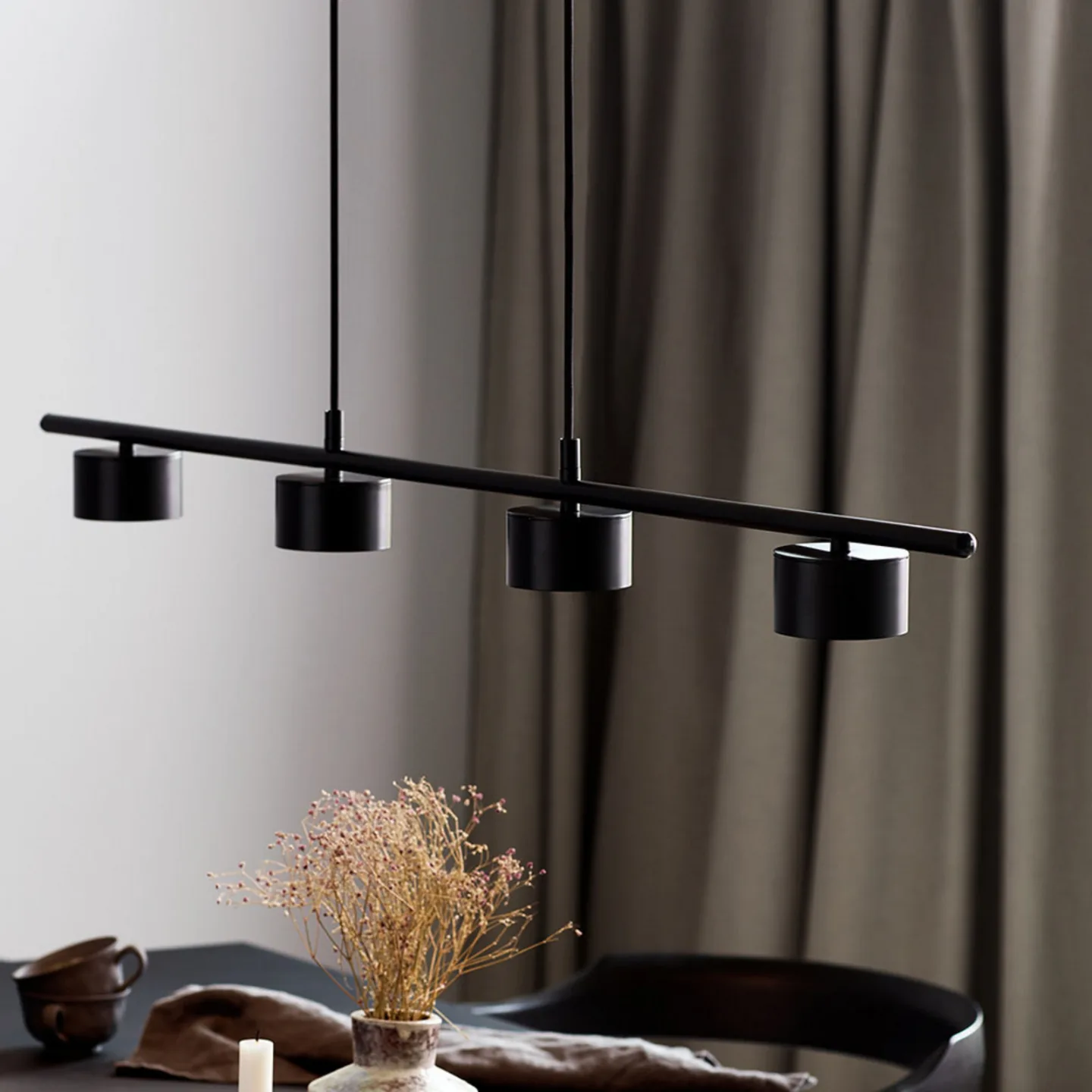 Clyde 4 LED Pendel Long Black - Nordlux - Kjøkken - Moderne - Metall - Med flere lyskilder