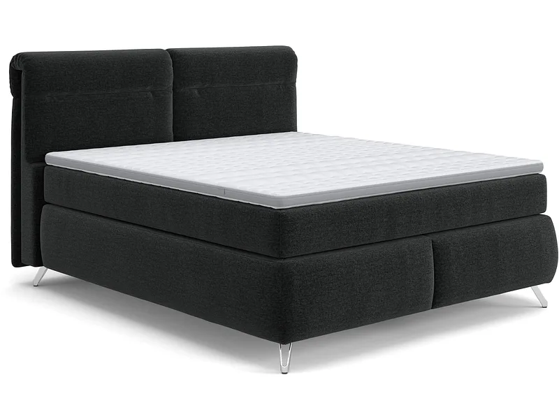 Boxspringbett SWISS HOME STYLE AMBER schwarz 160x200cm halbfest