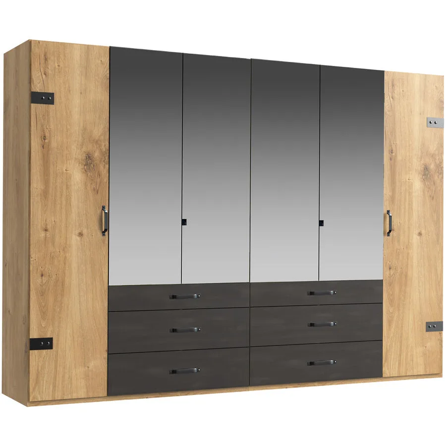 Kleiderschrank Demian Eiche Dekor Holzwerkstoff B 300 cm