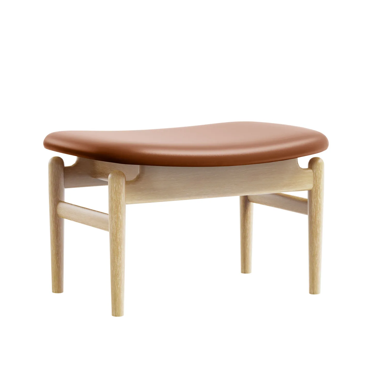 House of Finn Juhl - Chieftain Footstool, Walnut, Leather Group 4, Elegance Black 20198 - Fotpallar - Finn Juhl - Svart - Läder/Trä
