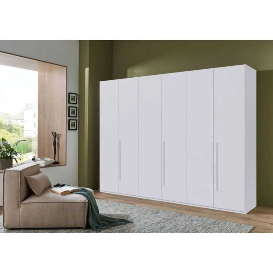 Kleiderschrank Annie Weiß - Griffe Weiß Mischholz B 270 cm